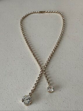 Crystal Y-Drop Necklace